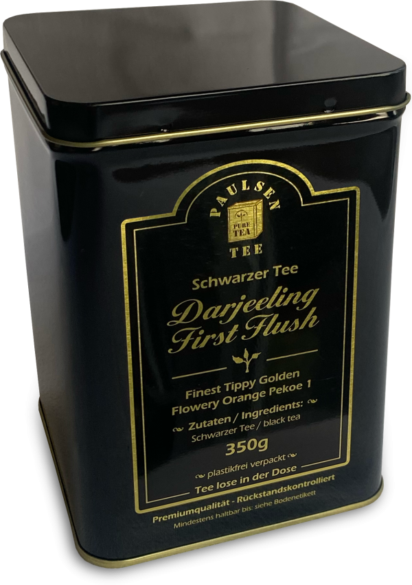 Darjeeling First Flush Ernte 2024 schwarzer Tee, Premiumqualität 350g in einer für Lebensmittel geeigneten Dose